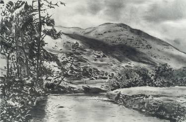 Print of Realism Landscape Drawings by Malcolm Warrilow