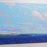 My painting depicts the Firth of Clyde estuary in Scotland, UK. Looking south south east towards the Cloch lighthouse from Argyll. I painted this as love the view.
Painted wet onto dry- in stages.