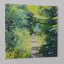 My painting depicts a small path through summer sun drenched trees- near my home in Argyll, Scotland.