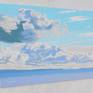 My painting depicts a summer's day over the River Clyde estuary in Scotland. I was inspired to paint this because of the striking cloud formations.
Painted wet onto dry- in stages. Will need framing as on slim canvas board.