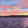 This small painting depicts a beautiful sunset over Holy Loch in Argyll, Scotland. Painted wet on dry in stages.
Painted this as I live here and was stunned by the light in this scene.