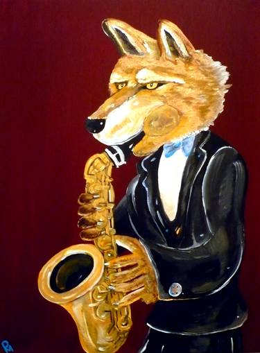 Dire Wolf Playing the Saxophone thumb