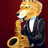Dire Wolf Playing the Saxophone by Paul Morris-Pollux