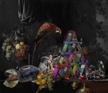 Still Life With Smart Phones  (After Jan Davidsz de Heem, Abundant Still Life with a Parrot,  c. 1655) thumb