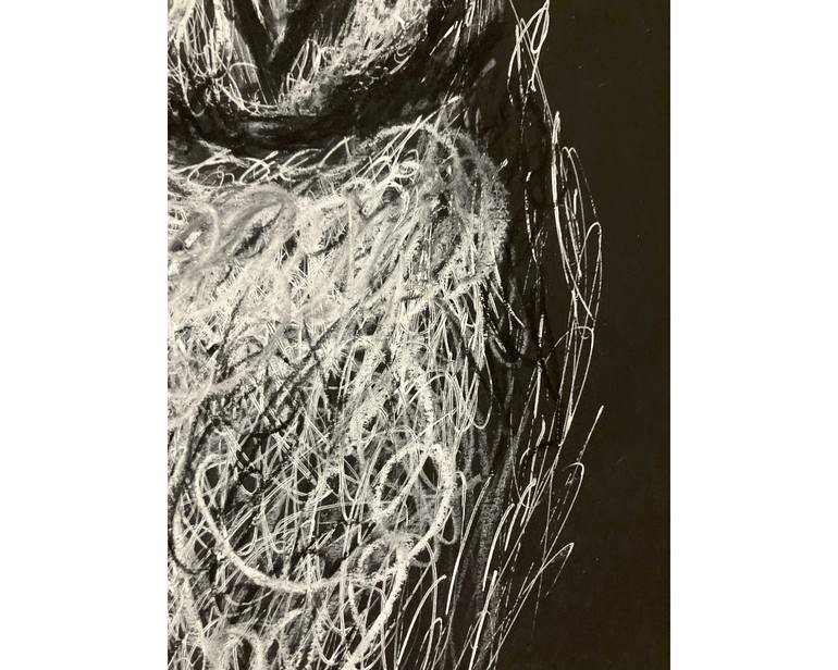 Original Black & White Animal Drawing by Diana Art