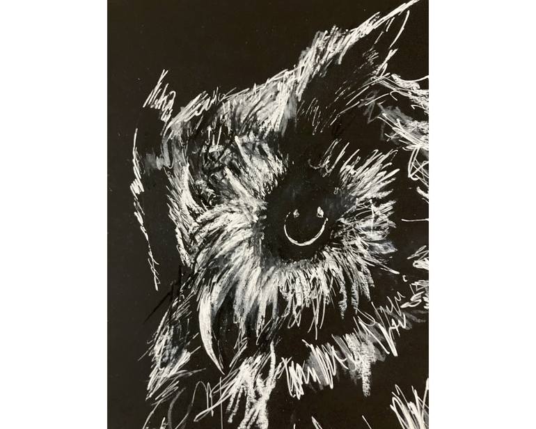 Original Black & White Animal Drawing by Diana Art