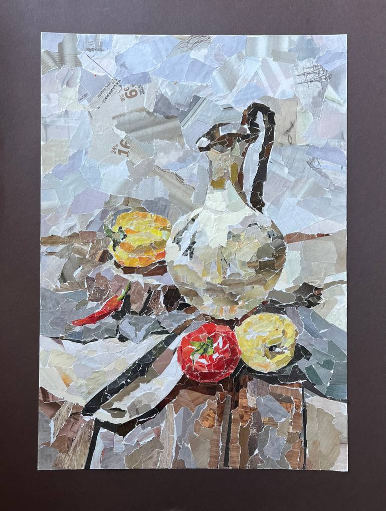 Original Abstract Still Life Collage by Kateryna Demchyshyna