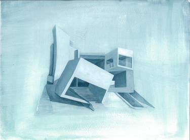 Print of Abstract Architecture Paintings by claude Temin-vergez