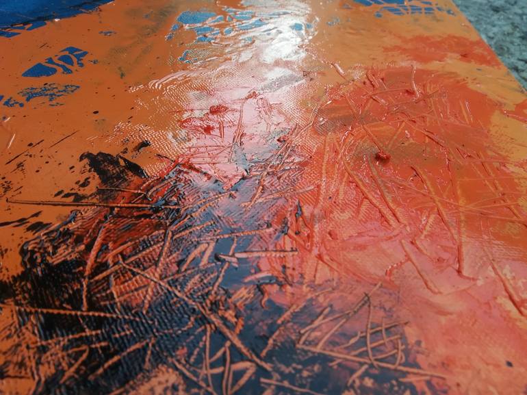 Original Abstract Expressionism Outer Space Painting by Catalin Tzetze  Radulescu