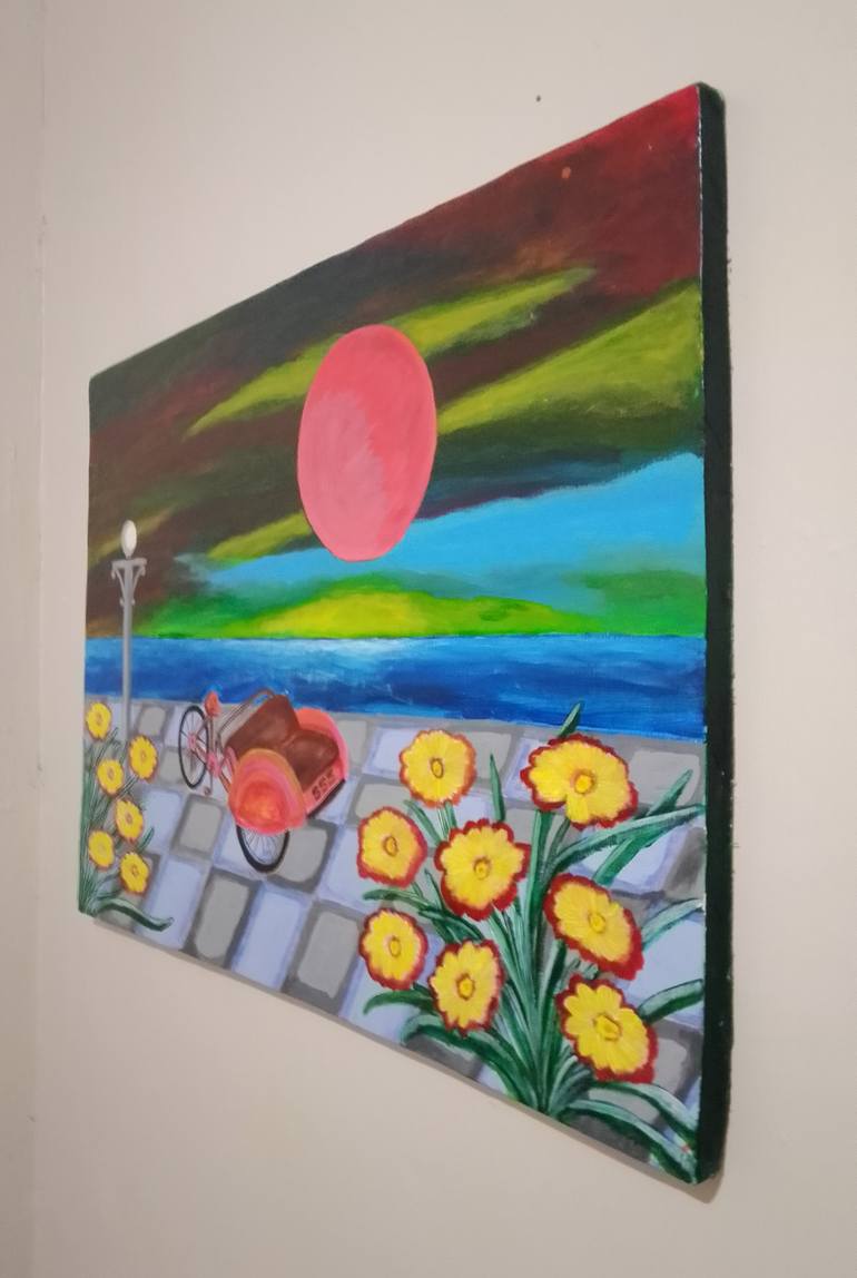 Original Impressionism Landscape Painting by Apri Trisna Sejati