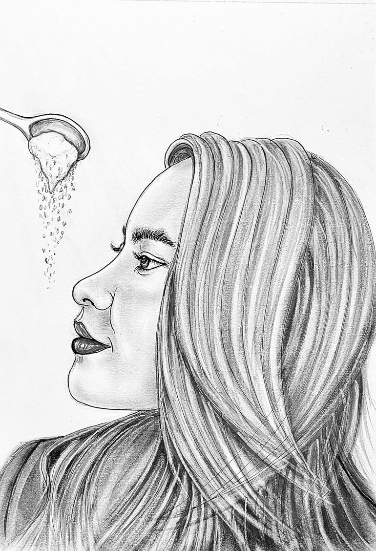 Original Illustration Women Painting by Dermot Allen