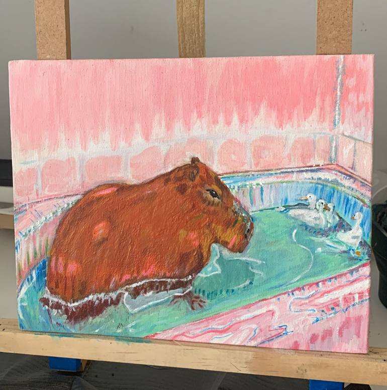 Original Abstract Animal Painting by Carlos Strassburger
