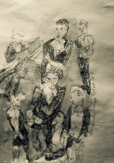 Original Figurative Performing Arts Drawings by Barbara Mann