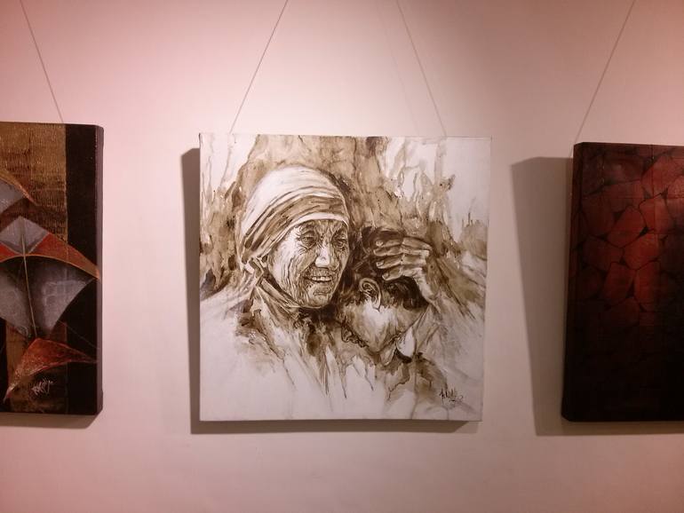 Original Portraiture People Painting by Abhishek Kumar