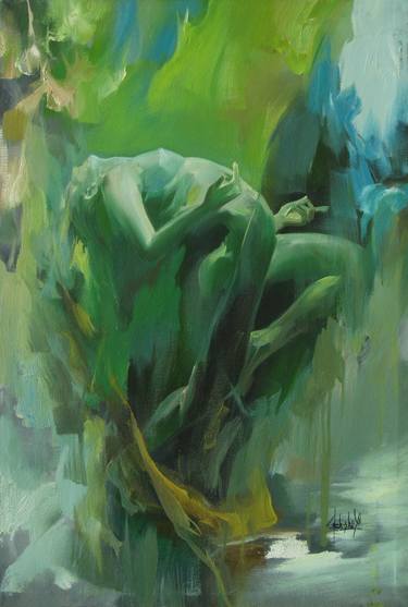 Print of Surrealism Nude Paintings by Abhishek Kumar