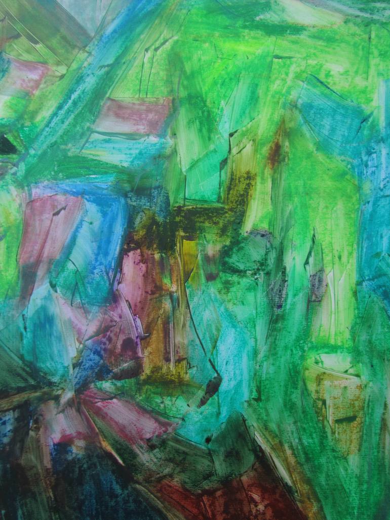 Original Abstract Expressionism Cities Painting by Abhishek Kumar