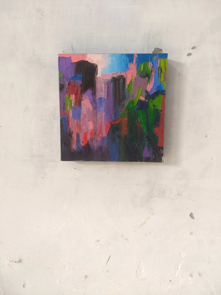 Original Abstract Cities Painting by Abhishek Kumar