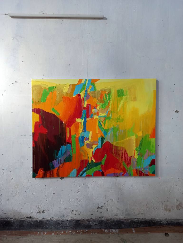 Original Abstract Cities Painting by Abhishek Kumar