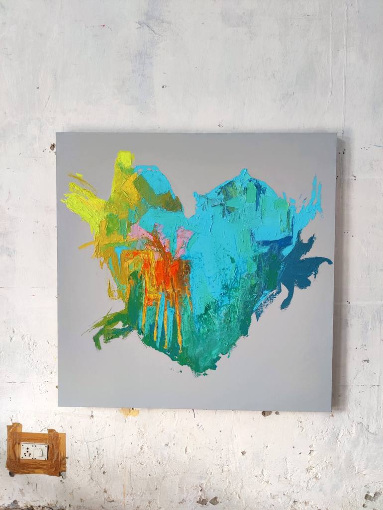 Original Abstract Love Painting by Abhishek Kumar