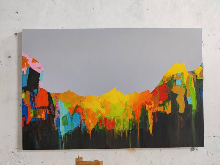 Sunrise And Elements Painting By Abhishek Kumar Saatchi Art