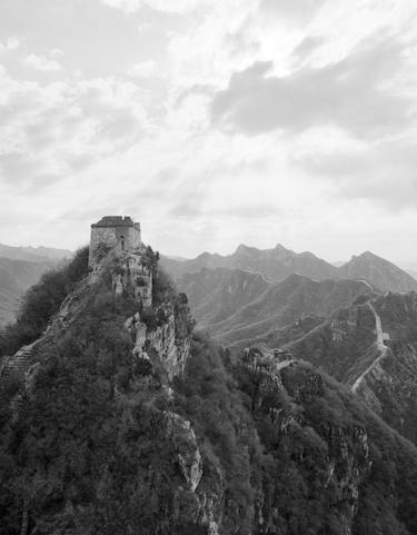 The Great wall of China in black and white. Jiankou. thumb