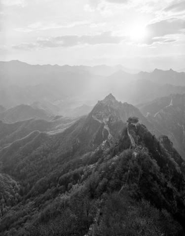 The Great wall of China in black and white. Jiankou. thumb