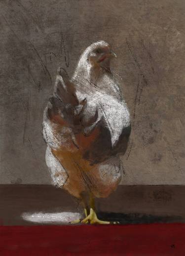 Animal painting of a chicken thumb