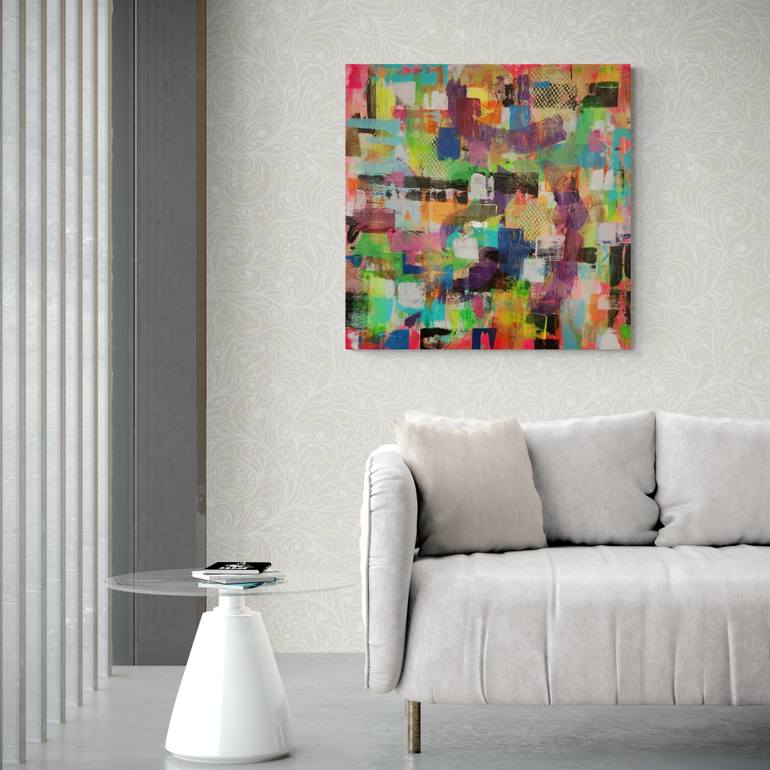 Original Art Deco Abstract Painting by Ariela Roth Yuval Leshem