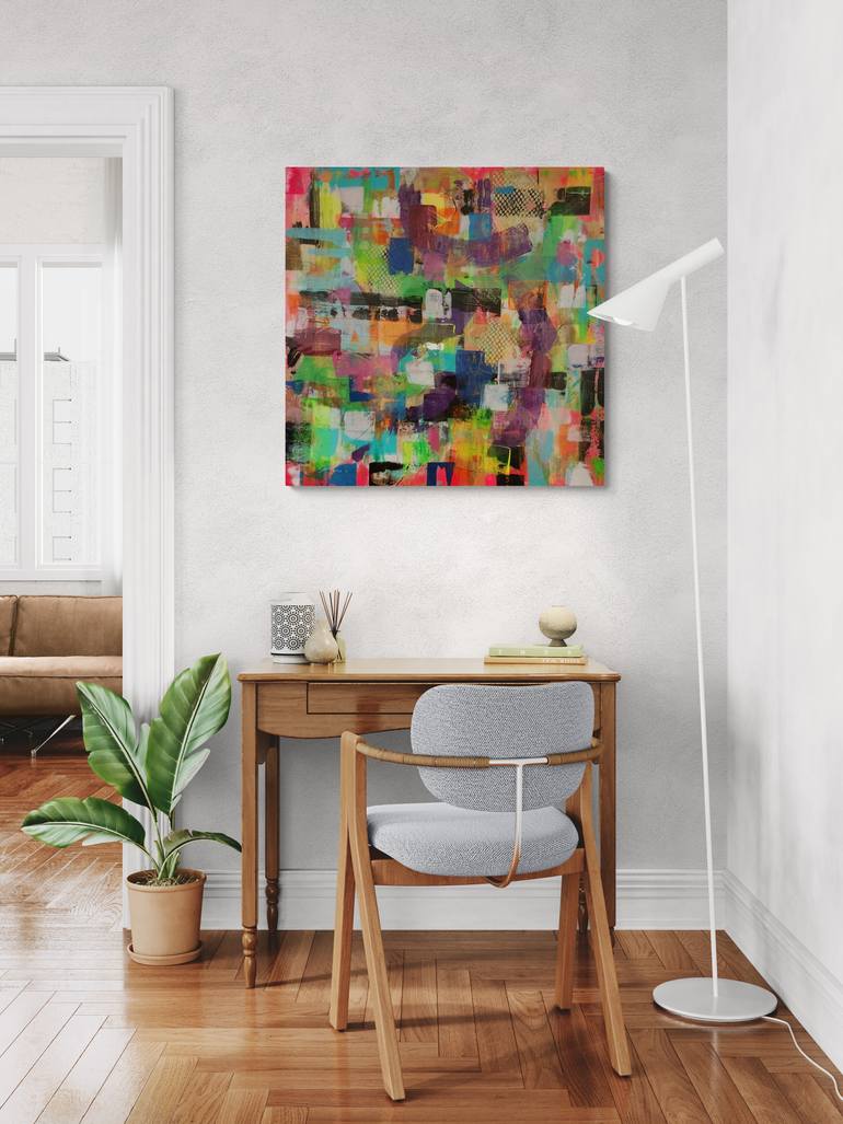 Original Art Deco Abstract Painting by Ariela Roth Yuval Leshem