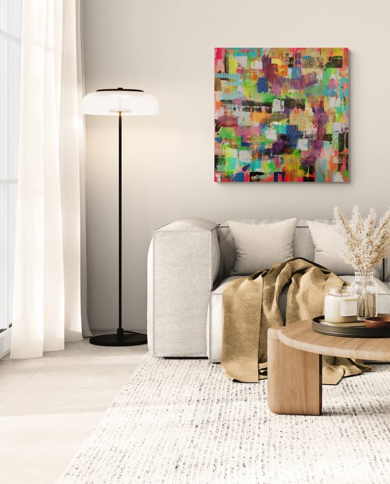 Original Art Deco Abstract Painting by Ariela Roth Yuval Leshem