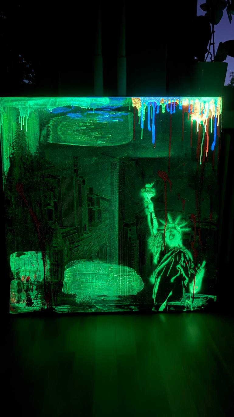 Original Abstract Cities Mixed Media by Maresa Puls