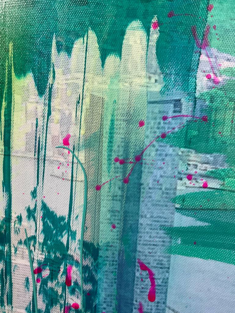 Original Abstract Cities Mixed Media by Maresa Puls