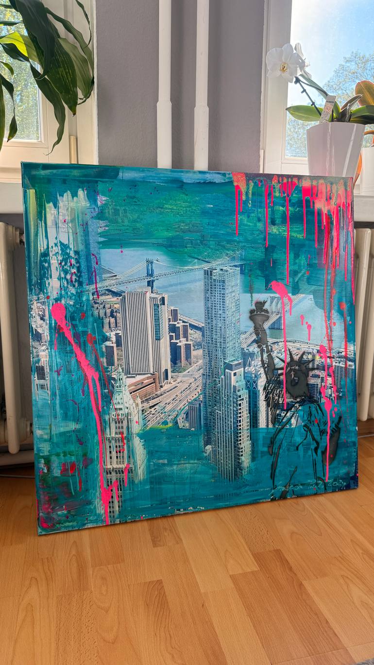 Original Abstract Cities Mixed Media by Maresa Puls