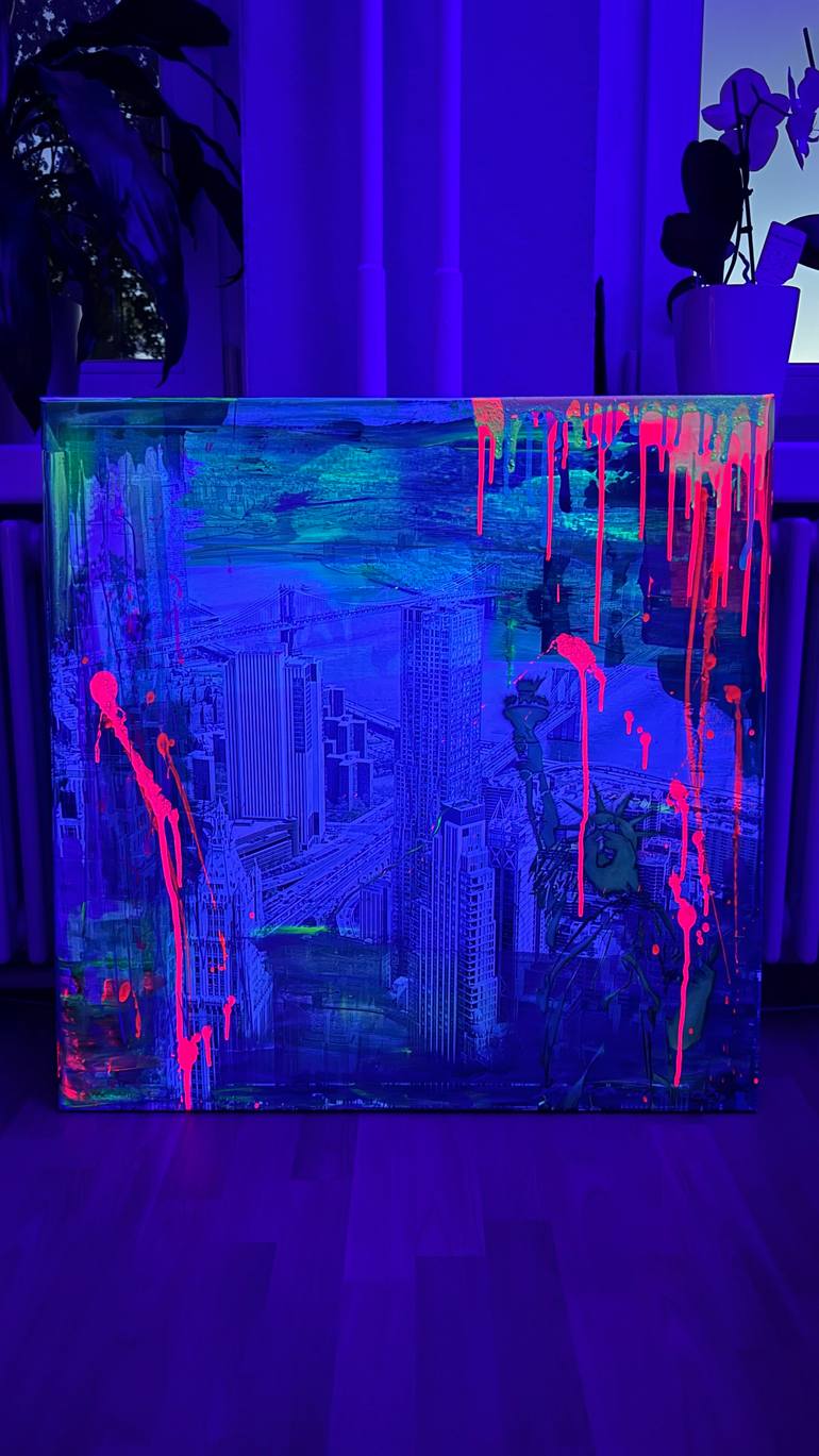 Original Abstract Cities Mixed Media by Maresa Puls