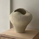 White Moon Textured Ceramic Vase by Baris Ay