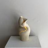 Soft Glow: Beige Ceramic Lamp by Baris Ay