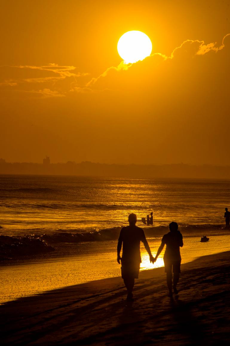 Original Seascape Photography by Gabriel Cusmir Cuneo | Abstract Expressionism Art on Canvas | Couple in the sunset