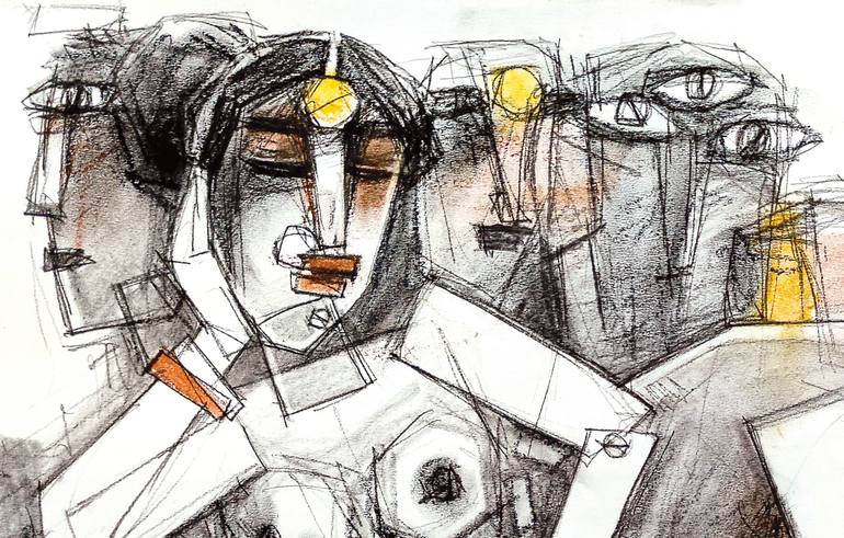 Original Conceptual Women Drawing by Sunil Kumar