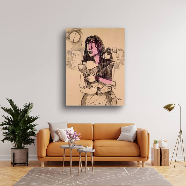 Original Conceptual Women Drawing by Sunil Kumar