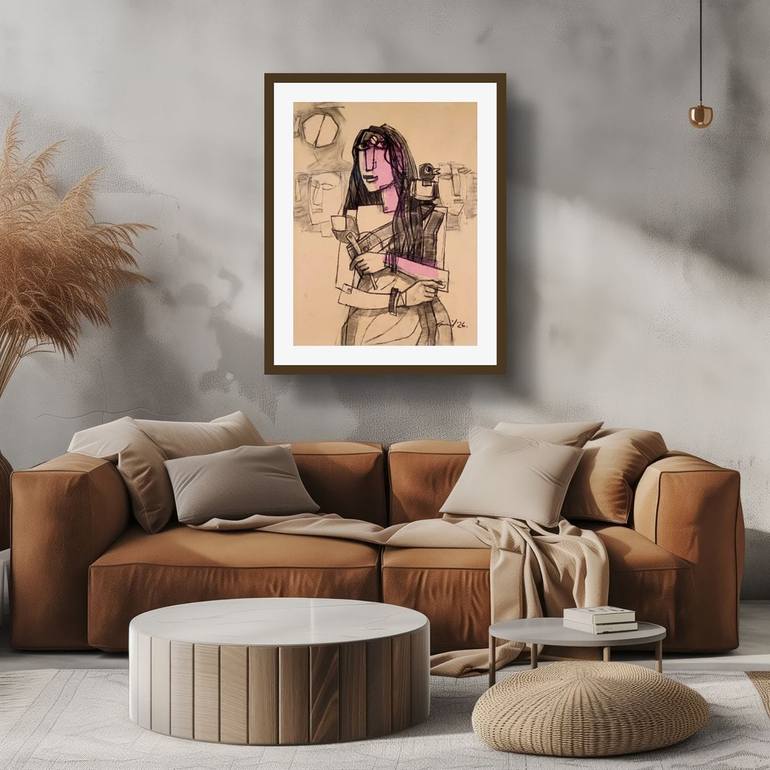 Original Conceptual Women Drawing by Sunil Kumar