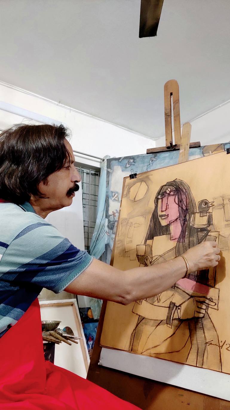 Original Conceptual Women Drawing by Sunil Kumar