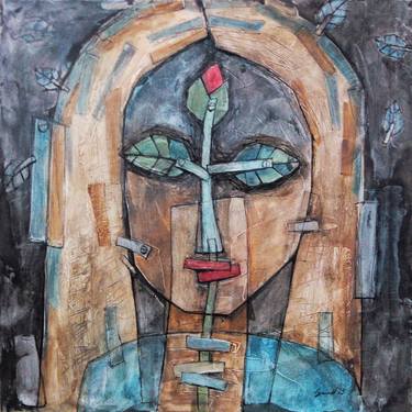 Print of Abstract Portrait Paintings by Sunil Kumar