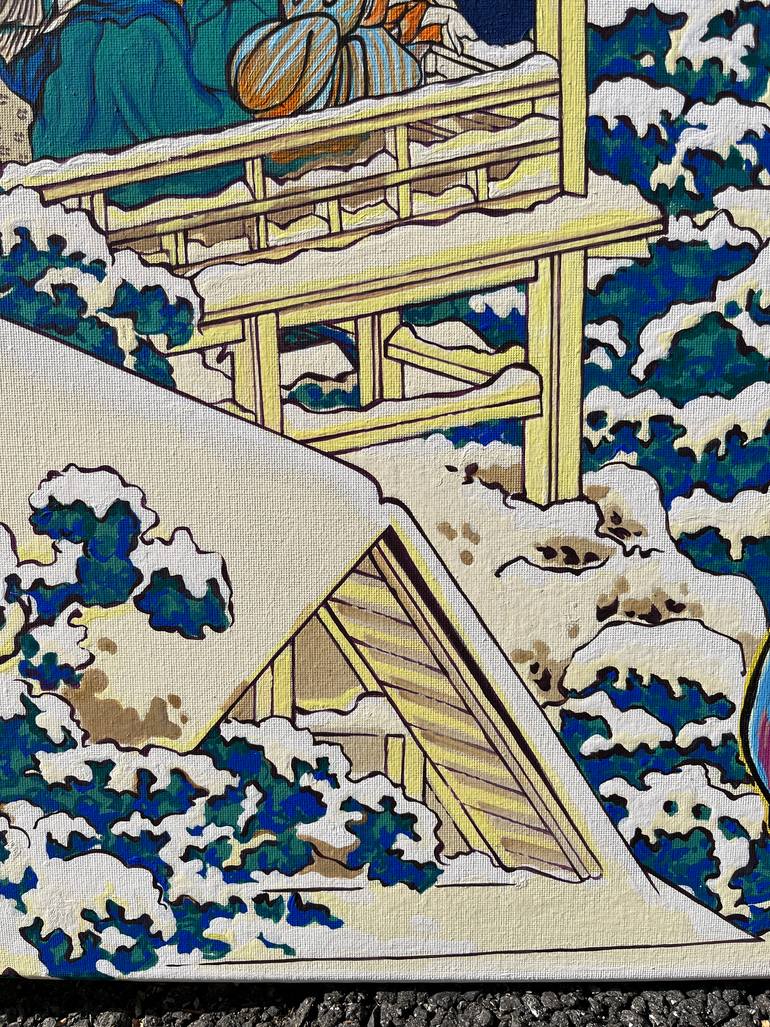 Godzilla Hokusai Painting by Pavel Sipkin | Saatchi Art