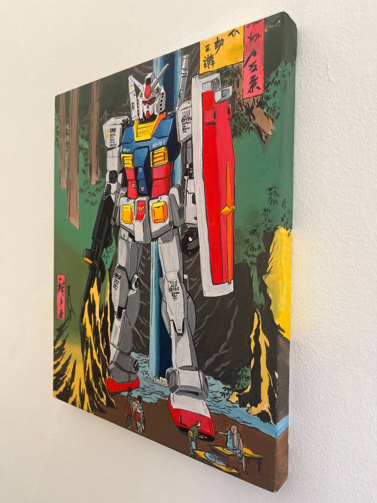 Gundam Hokusai Painting by Pavel Sipkin | Saatchi Art India