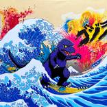 Godzilla Great Wave by Pavel Sipkin