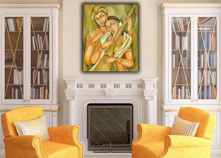 Original Figurative People Painting by Upul Jayashantha