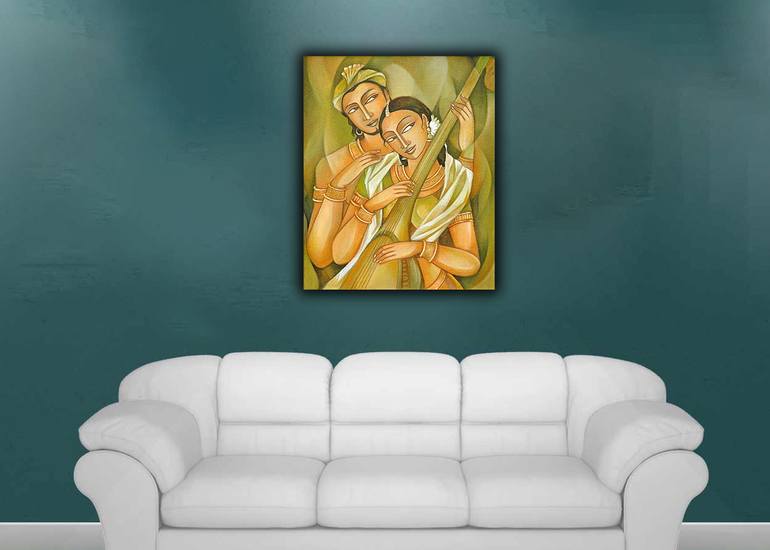 Original Figurative People Painting by Upul Jayashantha