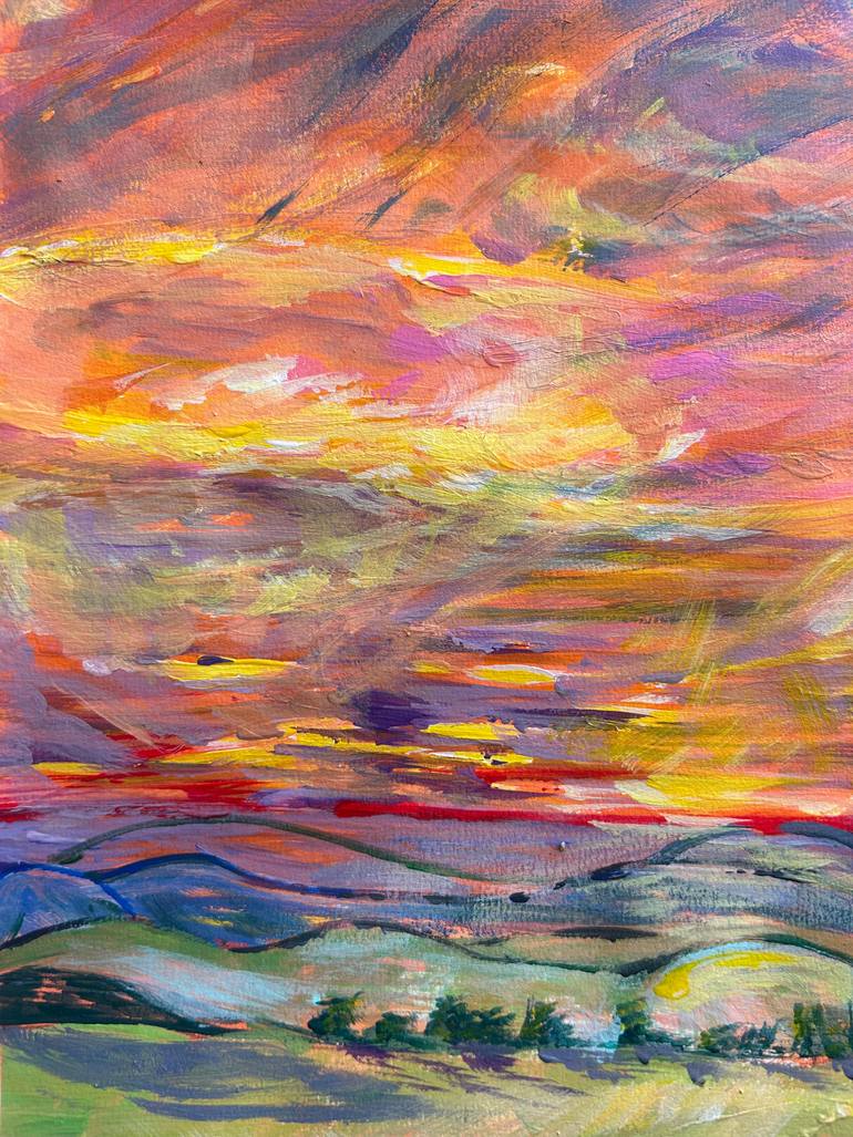 Original Abstract Expressionism Nature Painting by Semiha Karakus