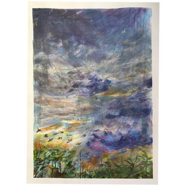 Original Abstract Expressionism Landscape Paintings by Semiha Karakus