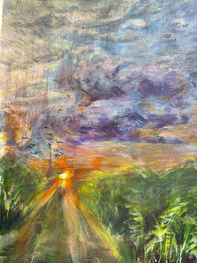 Original Abstract Expressionism Nature Painting by Semiha Karakus